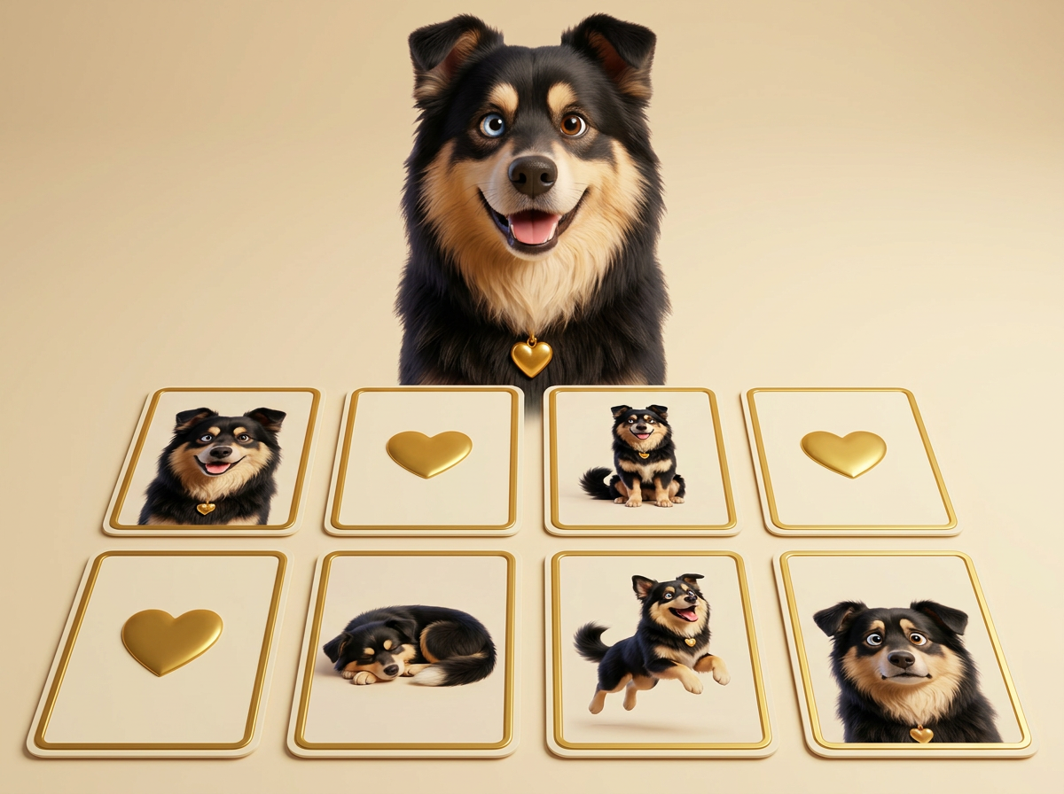 Watson with memory match cards