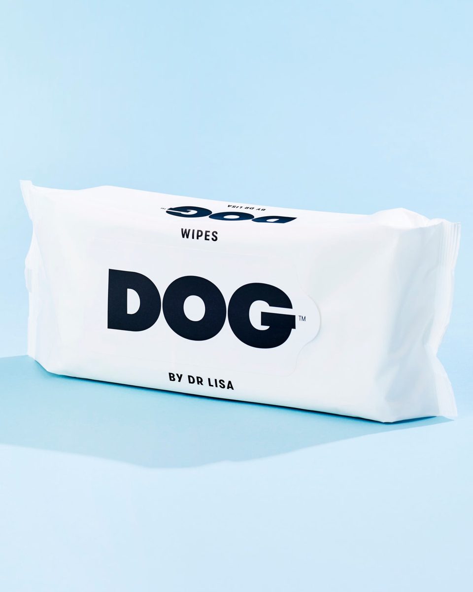 DOG by Dr Lisa plant-based compostable dog wipes, 80 pack